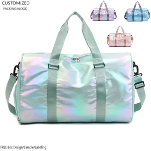 Factory New High Quality Fashion Short Distance Waterproof Unisex Duffel Bag Travel Fitness Yoga Hanging Colorful Zipper Closure