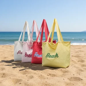 Factory New Style Custom Reusable Plain Letter Drawstring Waterproof Polyester Nylon Shoulder Tote Shopping Bag with Logo