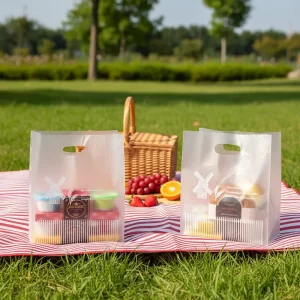 Factory Price Custom Take Away Plastic Tote Bag Plastic Packing Bag Printing