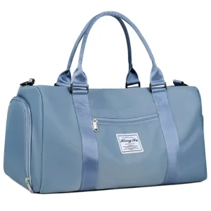 Factory Sports Gym Bag with Wet Pocket Shoe Compartment Customized Logo Waterproof PU Yoga Travel Duffel Bags