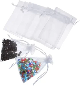 Factory Stock White Organza Gift Bag with Drawstring Pouch Jewelry Party Wedding Gift Party Festival Gift Bag Candy Bag