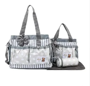 Factory Supply Large Capacity 4 Pieces Set Baby Nappy Bags Mommy Bag Baby Diaper Bags