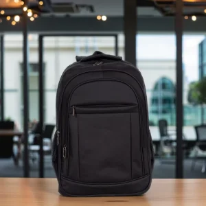 Factory Waterproof Polyester Fabric Black Backpack Laptop Compartment Zipper Large Capacity Travel Backpack for Unisex Custom