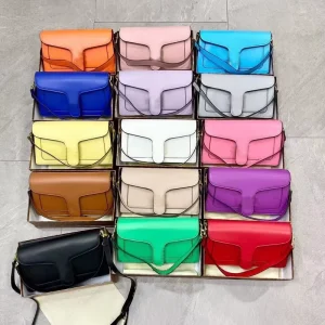 Famous Women Custom Logo Letter Ladies Shoulder Bags Luxury Designer PU Leather Stylish Sacoche Crossbody Handbags