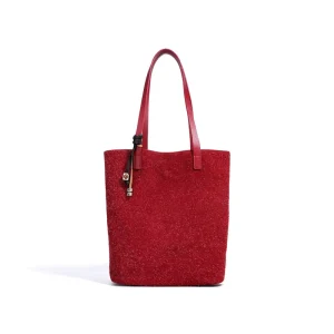 Fashion Brushed Leather Portable Zipper Closure Lady’s Clutch Shoulder Bag
