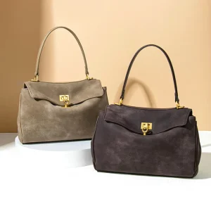 Fashion Brushed Suede Women’s Large Capacity Evening Bag Luxurious Fashion Versatile Tote Bag Zipper & Hasp Handbag Shoulder Bag