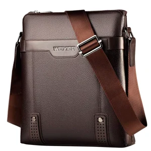 Fashion Business Casual Men Sling Bags Waterproof PU Leather Shoulder Crossbody Messenger Bag For Men