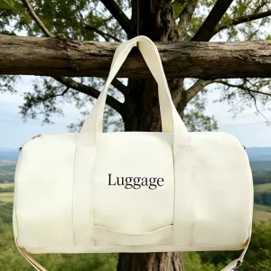 Fashion Canvas Fitness Bag Lightweight Portable Outdoor Sports Travel Gym Bag With Zipper Closure