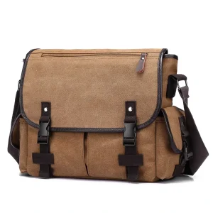 Fashion Crossbody Bags Messenger Shoulder Bag Classic Vegan Canvas Messenger Bag for Men