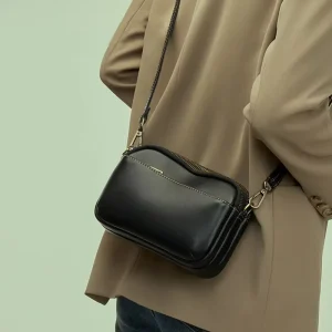 Fashion Crossbody Shoulder Bag Square Crossbody Top Genuine Leather Messenger Bag Casual
