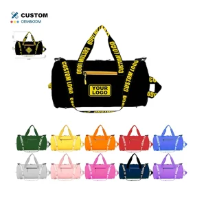 Fashion Custom Logo Luxury Sport Gym Waterproof Foldable Nylon Durable Zipper Luggage Travel Duffel Bag Unisex
