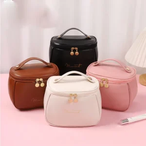 Fashion Elegant Multi Color Cosmetic Organizer Bag PU Leather Makeup Case for Travel Daily Use