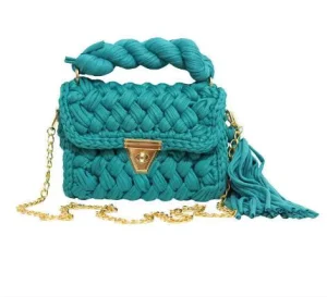 Fashion Evening Bags Yarn Clutch Crochet Contrast Print Polyester Fall Unique Handbags Custom Color Size for Cosmetic/Travel Use
