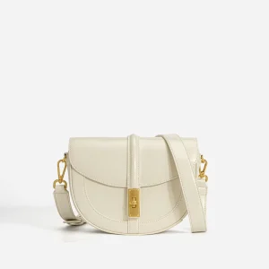 Fashion Genuine Leather Niche Design High end Crossbody Bag Women’s Shoulder Saddle Bag Lock Closure