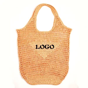 Fashion Handmade Bag Perfect Design Hollow Beach Woven One Shoulder Ladies Handbag Green Papyrus Tote Bag Hand Woven Bag