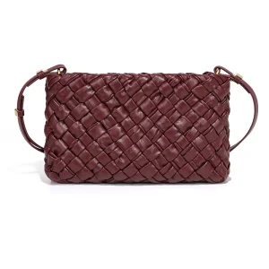Fashion Handmade Woven Crossbody Shoulder Bag Small Square Mobile Phone Bag Zipper Closure Ladies Clutch Bag