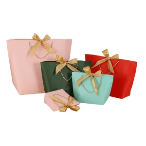 Fashion High Quality Stylish Recyclable Shopping Bag Craft Paper Gift Bag Flexiloop Handle for Women Candle Craft