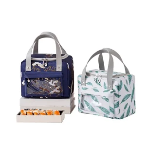 Fashion Large Capacity Insulated Portable 2 Persons Lunch Box Cooler Bags Zipper Polyester Material for Women Men Cartoon Printed