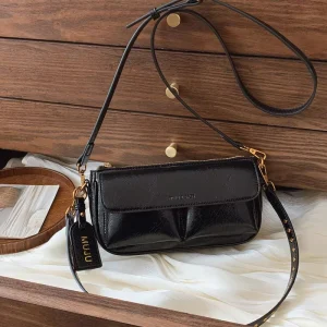 Fashion Live Supply Factory Direct New Winter PU Waterproof Fashion Simple Leisure High-end Work Joker Shoulder MessenDesigner