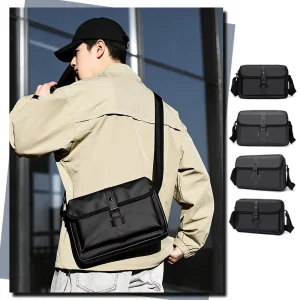 Fashion Men’s Messenger Bag Casual Crossbody Bag square Small Phone Bag for Men With Waterproof Durable Oxford and Zipper