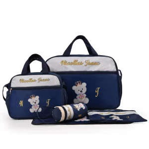Fashion Mommy Bag Five piece Set Baby Nappies Diapers Bags Nylon Women' s Backpack Polyester Baby Bags for Mothers