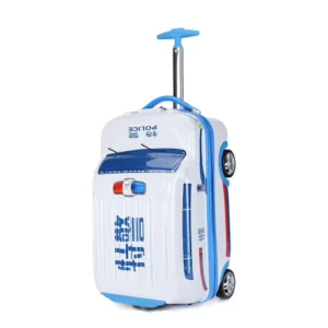 Fashion New Boarding Case Cute Cartoon Car 911 Car Shape Kids Trolley Suitcase Solid Children Carry on Rolling Luggage