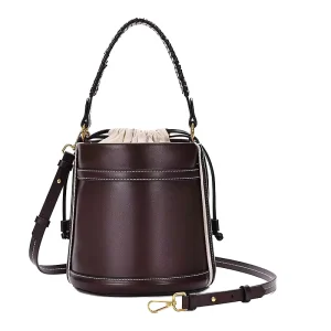 Fashion PU Leather Candy Portable Bucket Bags for Women Luxury Designer Handbags Criss cross Decoration Outdoor Daily Use