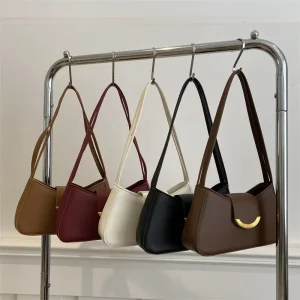 Fashion Pure Color Cross Body Bags Pu Leather High Quality Tote Shoulder Bag Forwomen