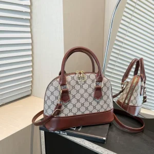 Fashion Retro Contrast Color Hand held Shell Bag New Style Trend Casual Women’s Bag Popular Shoulder Messenger Bag