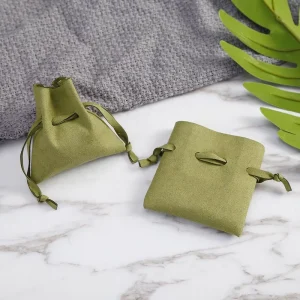 Fashion Suede Recyclable Dustproof Luxury Drawstring Closure Jewelry Storage Keychain Pouch