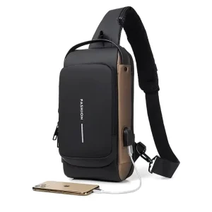 Fashion Waterproof Messenger Bag USB Anti Theft Crossbody Bag Motorcycle Bag