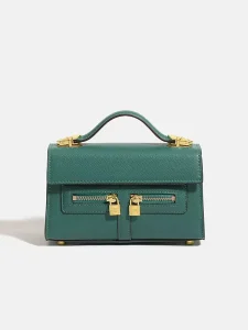 Fashion Woman Vintage Bohemian Style PU Leather Crossbody Handbag with Two Straps Waterproof
