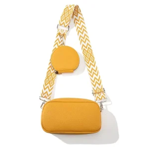Fashion Women’s Cross Body Handbag Wide Shoulder Straps Multi Functional Mobile Phone Bag Durable PU Zipper Small Coin Lady