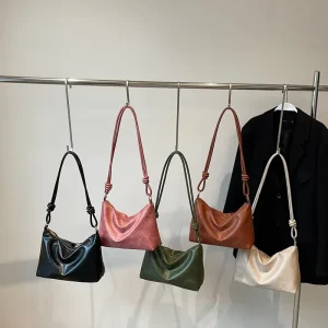 Fashion Zipper PU Leather Tote Bag New Trendy Crossbody Shoulder Bag for Lady