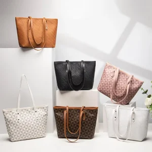 Fashion woman bag Luxury Design Triangle Printed Tote Bag Large Capacity Zipper Tote Handbag