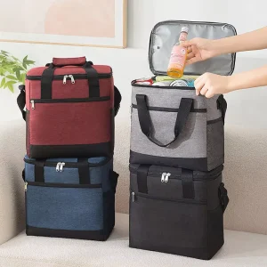 Fashionable Collapsible Cooler Bag Large Insulated Lunch Tote for Camping Outdoor Family Activities Leakproof Soft Cooler