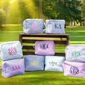 Fashionable Cosmetic Bag Zipper Large Capacity Portable Makeup Bag Customized Striped Makeup Bag