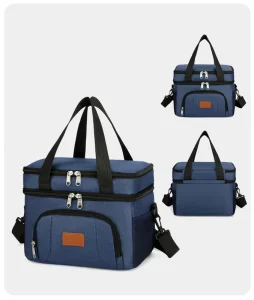 Fashionable Double Insulated Outdoor Picnic Bag Zipper Waterproof EVA Fresh Lunch Bento Bin Storage Thickened Ice Box
