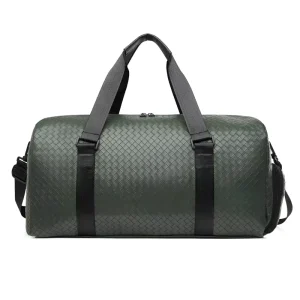 Fashionable Duffle Bag Gym PU Leather Custom Logo Large Capacity Sport Waterproof Duffel Bag With Shoe Compartment