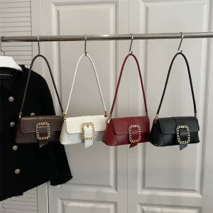 Fashionable French Style Shoulder Crossbody Portable Small Square Bag Square New Style Elegant Underarm Women’s Bag