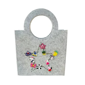 Fashionable High Quality Brand New Design Felt Tote Bag With DIY Decor Lady Handbag Warm Bags for Winter and Spring