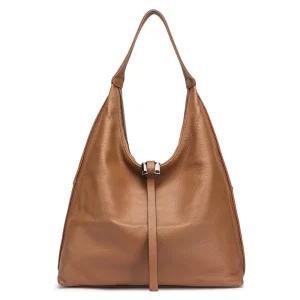 Fashionable Lady Genuine Leather Single Button Casual Tote Bag Large Capacity Waterproof Portable Work Underarm