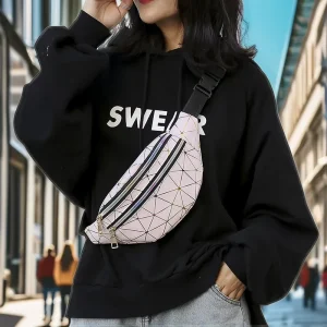 Fashionable Waist Bag Women Waist Women Banana Waist Wallet Holographic Laser Mobile Phone Chest Bag Bag for Girl or Boy Outside