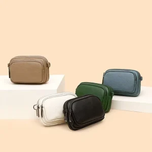 Fashionable Women PU Single Shoulder Crossbody Handbag Versatile Multi layer Small Square Bag