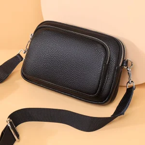 Fashionable Women’s PU Leather Messenger Bag Custom Small Shoulder Cell Phone Crossbody Zip Closure Single Strap Spring Summer