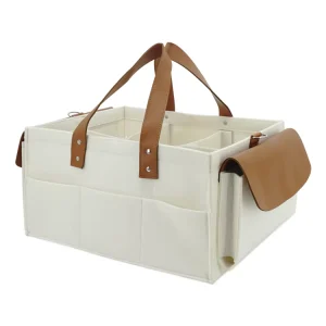 Felt Baby Diaper Bag and Caddy Large Capacity Portable Storage Basket for Mommy