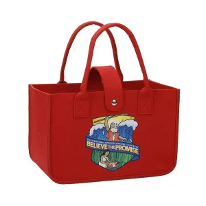 Felt Tote Bag Large Capacity 3mm Thick Solid Color Zipper Waterproof Eco Friendly Lightweight Promotional Gift Bag