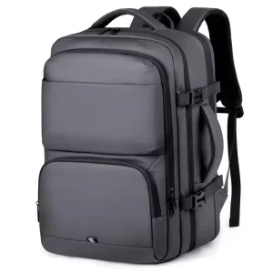 Flight Approved Custom Waterproof Oxford Business Laptop Rucksack Expandable Travel Backpack With Logo USB Port