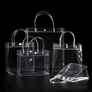 Flower Custom Gift Packaging Bag Transparent Reusable Clear Shopping Pvc Package Wine Glasses Zipper Bag Plastic Glasses Accept