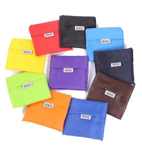 Foldable Portable Shopping Bag Colors Pattern Small Handle Nylon Shopping Bag